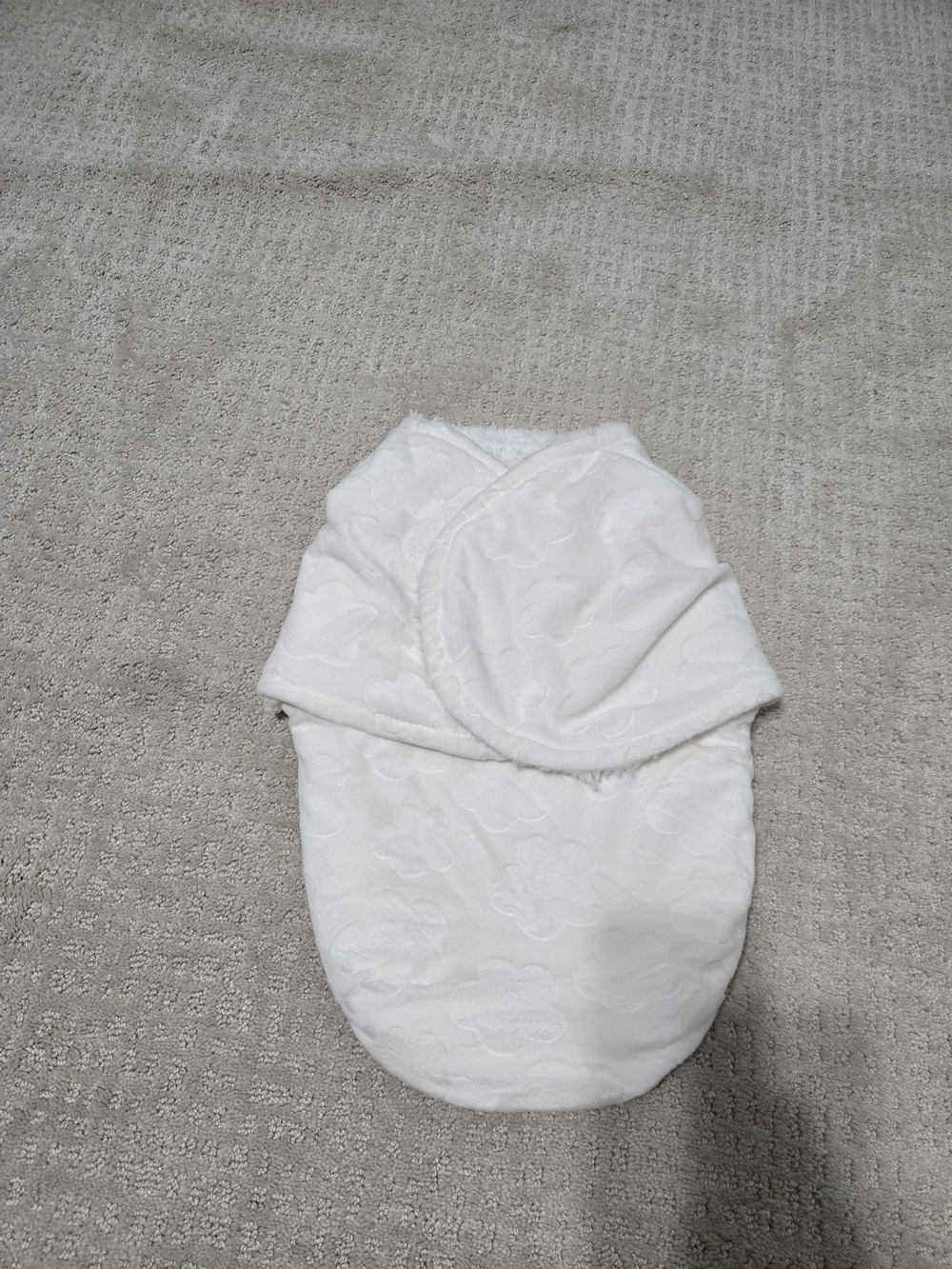 Hooded Baby Swaddle Wrap in White for Newborn Comfort